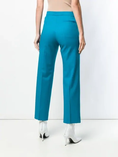 Shop Rochas Straight Leg Trousers In Blue