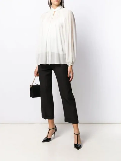 Shop Givenchy Knotted Blouse In White