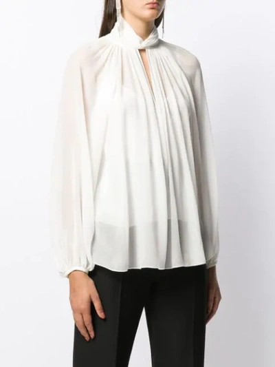 Shop Givenchy Knotted Blouse In White