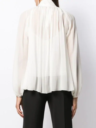 Shop Givenchy Knotted Blouse In White