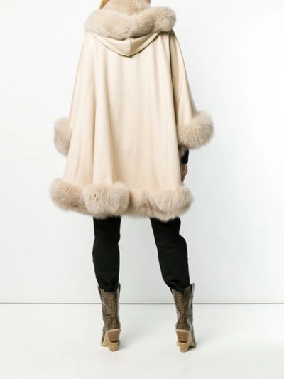 Shop Liska Hooded Fur In Neutrals