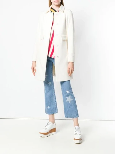 Shop Stella Mccartney Star Print Cropped Jeans In Blue