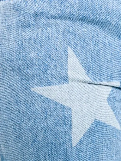 Shop Stella Mccartney Star Print Cropped Jeans In Blue