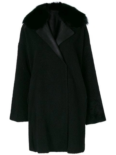 Shop Guy Laroche Oversized Coat In Black