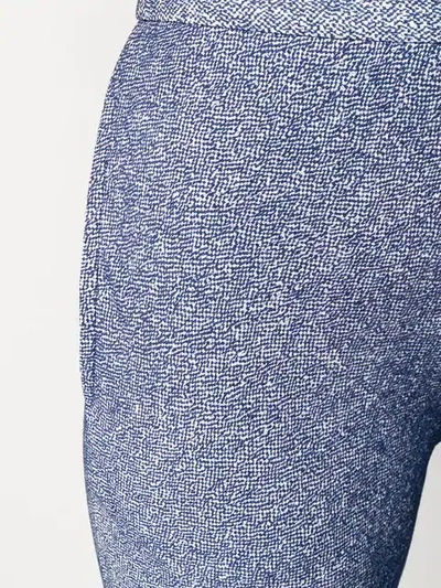 Shop Chloé Patterned Flared Trousers In Blue