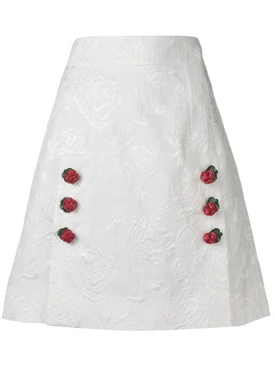 Shop Dolce & Gabbana Jacquard Skirt In White