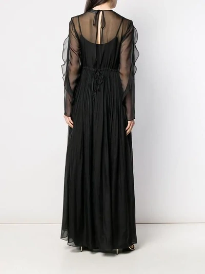 Shop Irina Schrotter Ruffle Maxi Dress In Black