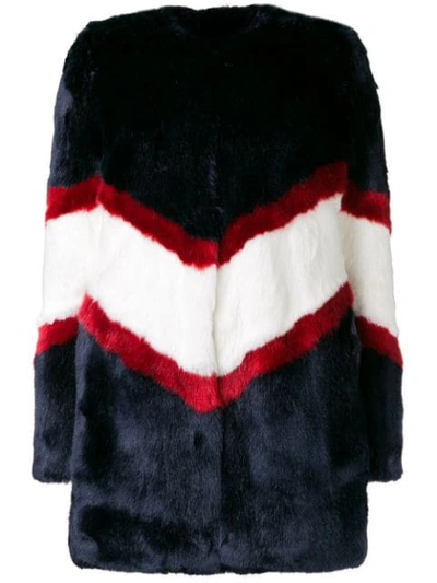 Shop La Seine & Moi Ora Faux Fur Coat In Blue