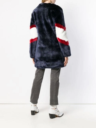 Shop La Seine & Moi Ora Faux Fur Coat In Blue