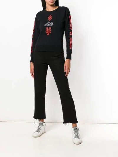 Shop Marcelo Burlon County Of Milan Embroidered Logo Sweatshirt In Black