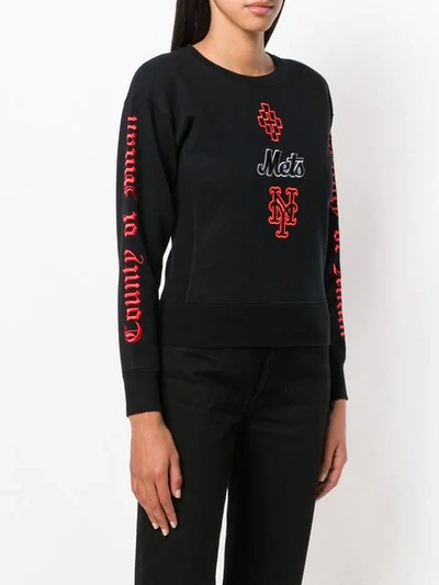 Shop Marcelo Burlon County Of Milan Embroidered Logo Sweatshirt In Black