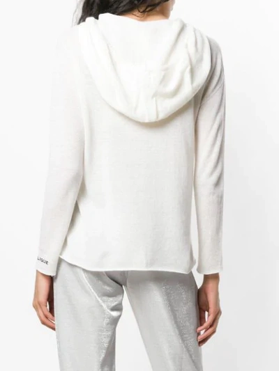 Shop Pinko Hooded Casual Sweater In White