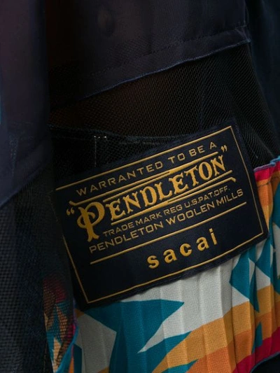 Shop Sacai Pendleton In Blue