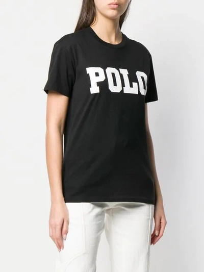 Shop Polo Ralph Lauren Logo Print T-shirt In Black