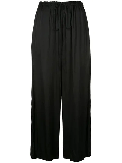 Shop Raquel Allegra Wide-leg Flared Trousers In Black