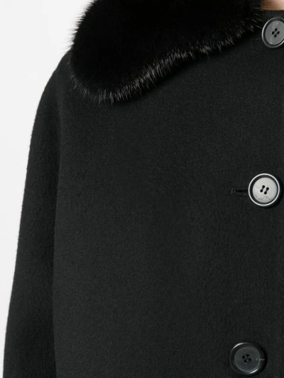 Shop Ermanno Scervino Contrast Collar Coat In Black