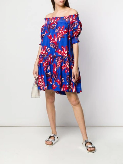 Shop P.a.r.o.s.h . Floral-printed Dress - Blue