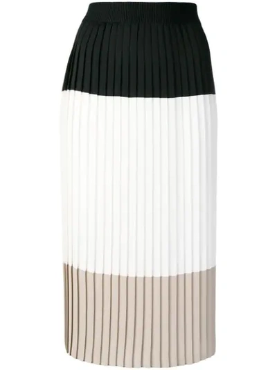 Shop Les Copains Block Stripe Skirt In Black