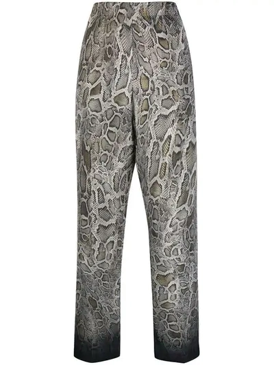 Shop Cambio Snakeskin Print Trousers In Grey