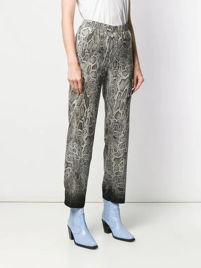 Shop Cambio Snakeskin Print Trousers In Grey