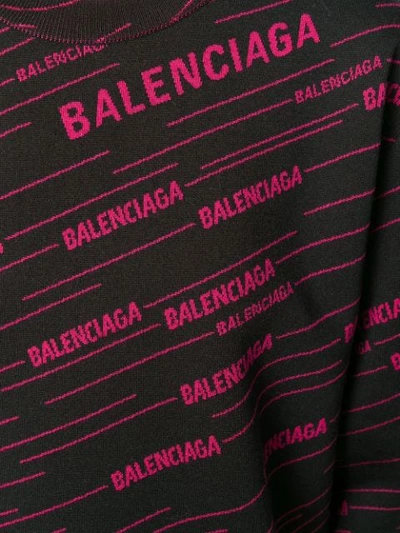Shop Balenciaga Diagonal Logo Sweater In Black