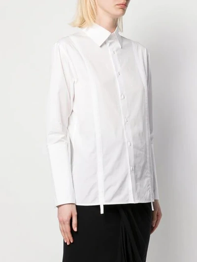 Shop Yohji Yamamoto Ruched Panel Shirt In White