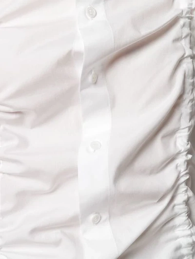 Shop Yohji Yamamoto Ruched Panel Shirt In White