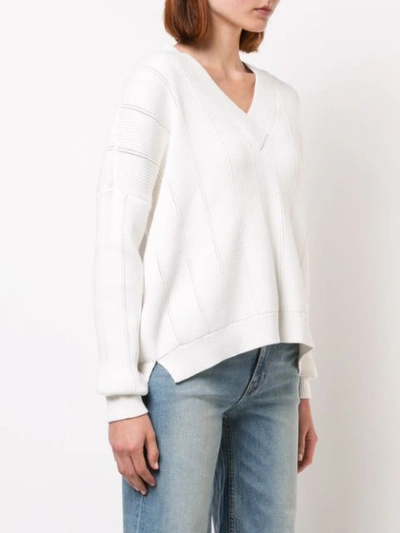 Shop Derek Lam 10 Crosby V-neck Sweater - White