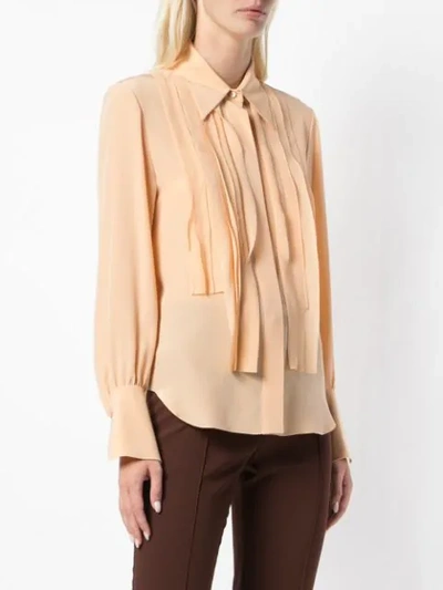 Shop Chloé Pleated Placket Shirt In Neutrals