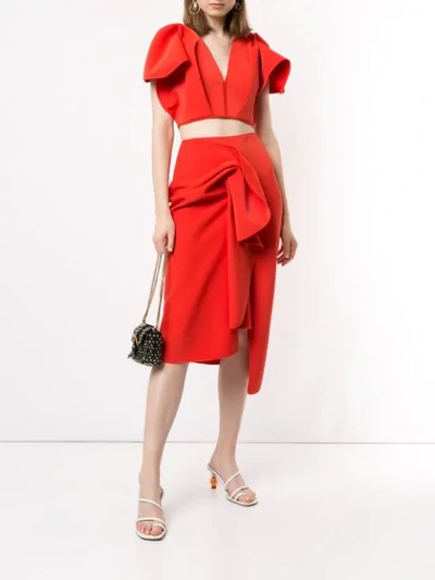 Shop Acler Crawford Ruffled Skirt In Tangerine Red