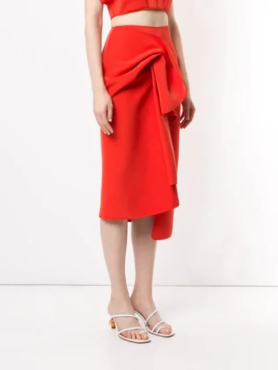 Shop Acler Crawford Ruffled Skirt In Tangerine Red