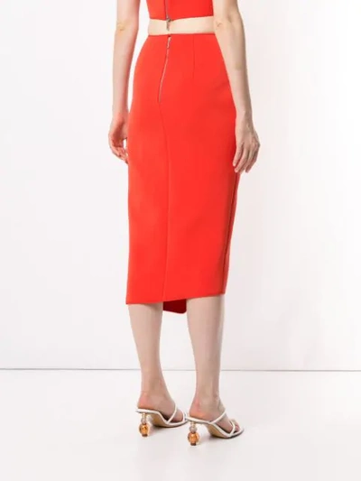 Shop Acler Crawford Ruffled Skirt In Tangerine Red