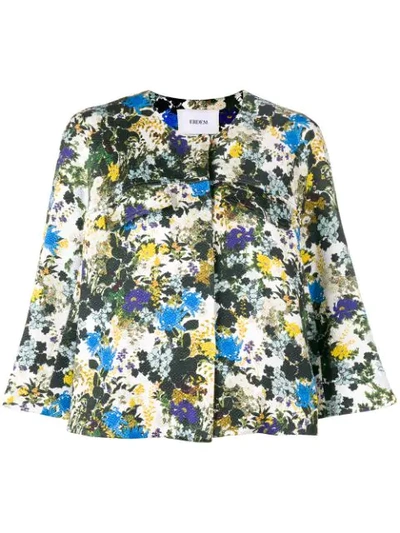 Shop Erdem Floral Cropped Jacket - White