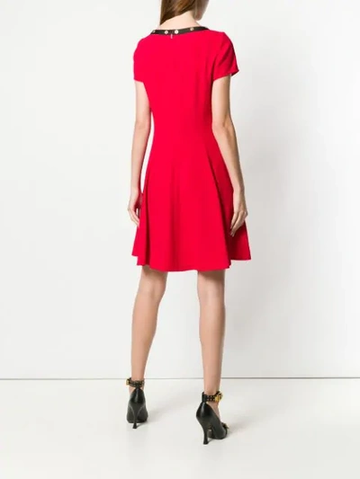 Shop Versace Medusa Embellished Dress In Red