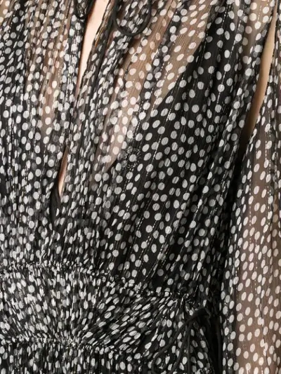 Shop Stella Mccartney Semi-sheer Spotted Dress In Black