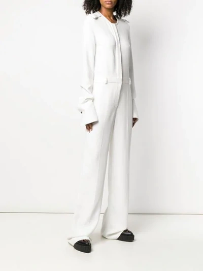 Shop Stella Mccartney Tailored Long-sleeved Jumpsuit In White