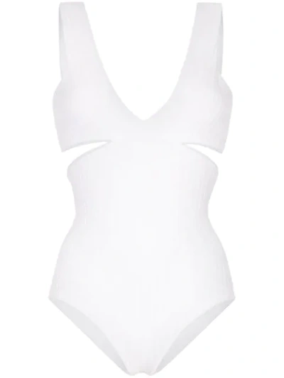 Shop Araks Ursa Cut-out Swimsuit In White