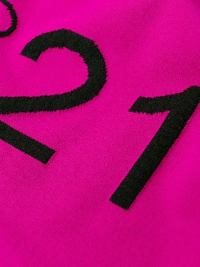 Shop N°21 Contrast Trim Logo Cardigan In Pink