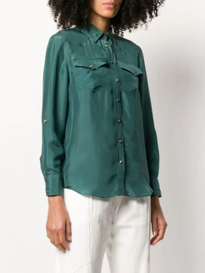 Shop Brunello Cucinelli Long Sleeved Shirt In Green