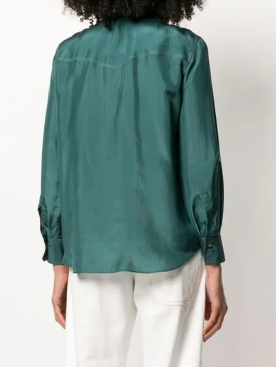 Shop Brunello Cucinelli Long Sleeved Shirt In Green