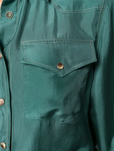 Shop Brunello Cucinelli Long Sleeved Shirt In Green