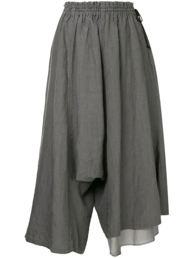 Shop Y's Draped Midi Culottes In Grey