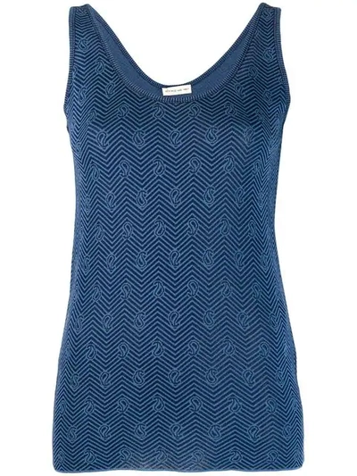 ETRO PAISLEY EMBROIDERED TANK TOP - 蓝色