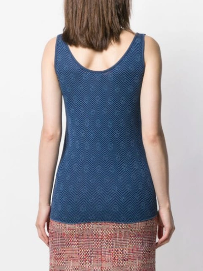 Shop Etro Paisley Embroidered Tank Top - Blue
