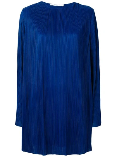 Shop Givenchy Pleated Longsleeved Dress In Blue