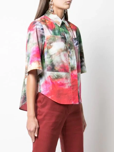 Shop Adam Lippes Floral Print Shirt In Pink