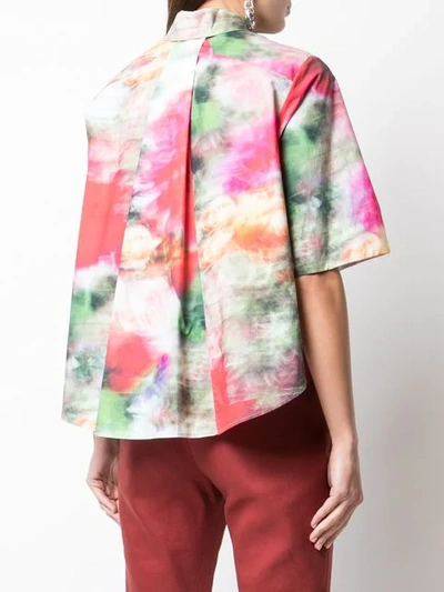 Shop Adam Lippes Floral Print Shirt In Pink