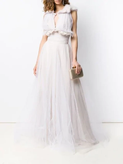 Shop Maticevski Layered Tulle Dress In Neutrals