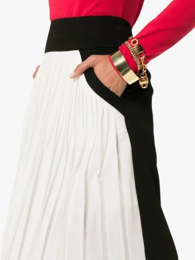 Shop Givenchy High Waisted Pleated Silk Blend Skirt In Black