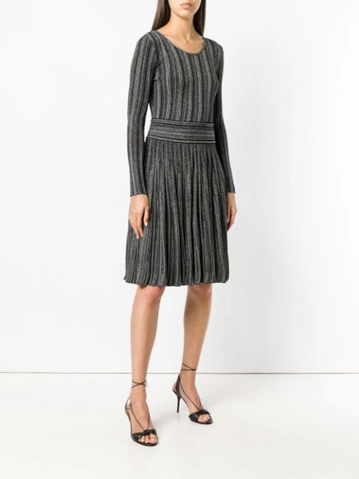 Shop Antonino Valenti Metallic Ribbed-knit Dress - Black